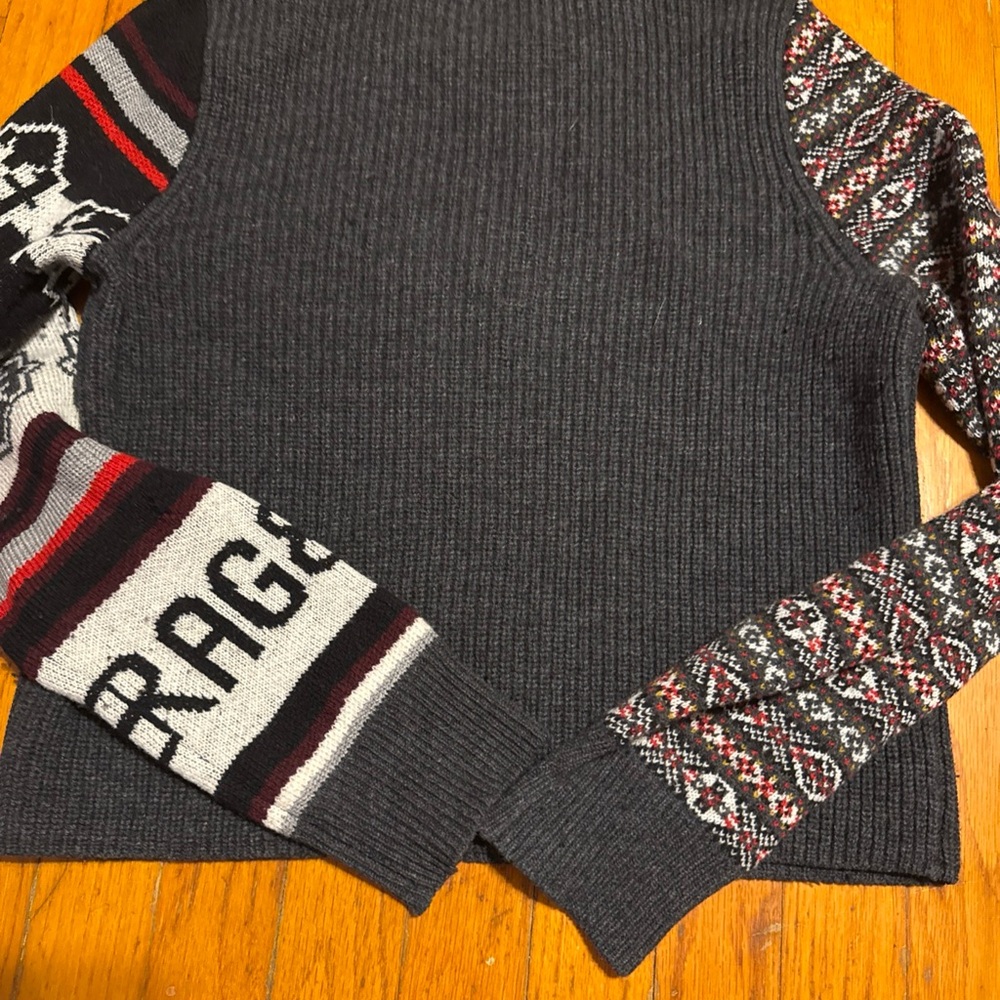 Rag & Bone Small Gray Patterned Sweater - image 5